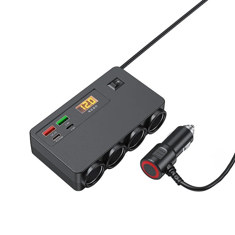Y&D Car Cigarette Lighter Adapter, 4-Socket Splitter with A+C Ports, Fast USB Car Charger for Phones & Automobile Chargers - Image 2